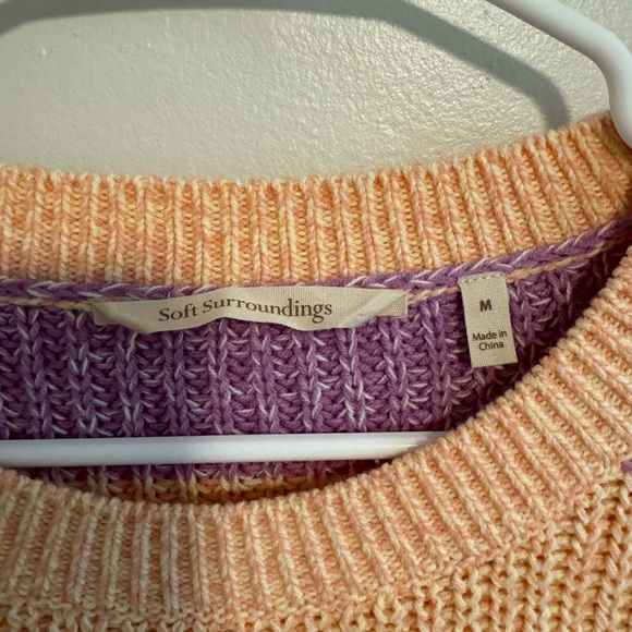⭐️3for10⭐️ Soft Surroundings Karlie Knit Sweater Striped Women’s Medium 6 8 l - Picture 4 of 11